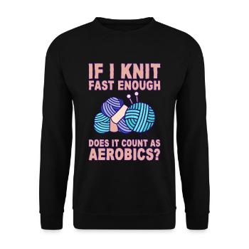 Si je tricote assez vite, est-ce que cela compte comme de l’aérobic 2 ? - Sweat-shirt Unisexe - noir - Devant - Alina (178cm) & Michal (187cm)