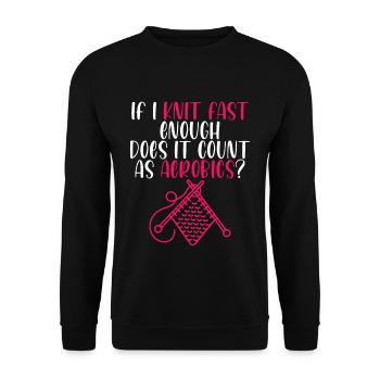 Si je tricote assez vite, est-ce que cela compte comme de l’aérobic 4 - Sweat-shirt Unisexe - noir - Devant - Alina (178cm) & Michal (187cm)