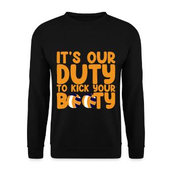 Il est de notre devoir de botter votre butin 2 - Sweat-shirt Unisexe - noir - Devant - Alina (178cm) & Michal (187cm)