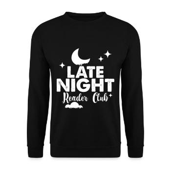 Late Night Reader Club 4 - Unisex Pullover - Schwarz - Vorne - Alina (178cm) & Michal (187cm)