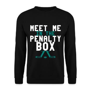 Meet Me In The Penalty Box 4 - Unisex Sweatshirt - black - Front - Alina (178cm) & Michal (187cm)