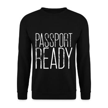 Passport Ready 3 - Unisex Sweatshirt - black - Front - Alina (178cm) & Michal (187cm)
