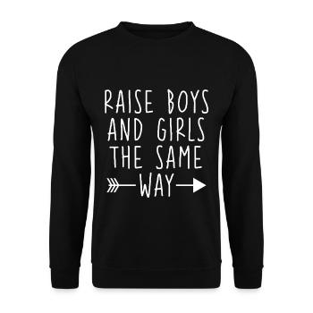 Élever les garçons et les filles de la même manière 4 - Sweat-shirt Unisexe - noir - Devant - Alina (178cm) & Michal (187cm)