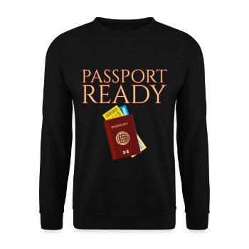 Passport Ready 4 - Unisex Sweatshirt - black - Front - Alina (178cm) & Michal (187cm)