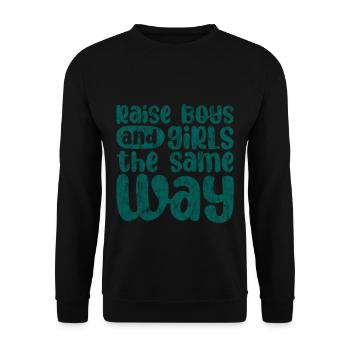 Élever les garçons et les filles de la même manière 3 - Sweat-shirt Unisexe - noir - Devant - Alina (178cm) & Michal (187cm)