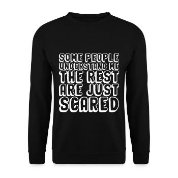 Les gens me comprennent Les autres ont juste peur 2 - Sweat-shirt Unisexe - noir - Devant - Alina (178cm) & Michal (187cm)