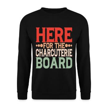 Here For The Charcuterie Board 13 - Unisex Pullover - Schwarz - Vorne - Alina (178cm) & Michal (187cm)