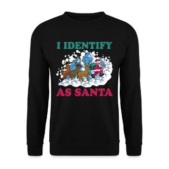 I Identify As Santa 16 - Unisex Sweatshirt - black - Front - Alina (178cm) & Michal (187cm)