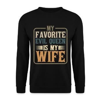 My Favorite Evil Queen Is My Wife 17 - Unisex Pullover - Schwarz - Vorne - Alina (178cm) & Michal (187cm)