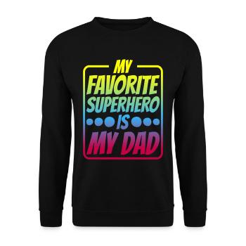 Mon super-héros préféré est mon père 12 ans - Sweat-shirt Unisexe - noir - Devant - Alina (178cm) & Michal (187cm)