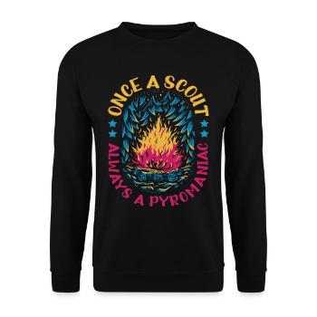 Once A Scout, Always A Pyromaniac 17 - Unisex Pullover - Schwarz - Vorne - Alina (178cm) & Michal (187cm)