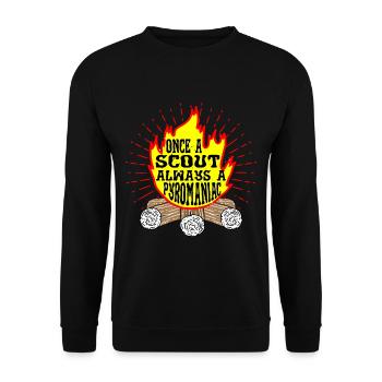 Once A Scout, Always A Pyromaniac 18 - Unisex Pullover - Schwarz - Vorne - Alina (178cm) & Michal (187cm)