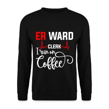 Er Ward Clerk I Run On Coffee 4 - Unisex Pullover - Schwarz - Vorne - Alina (178cm) & Michal (187cm)