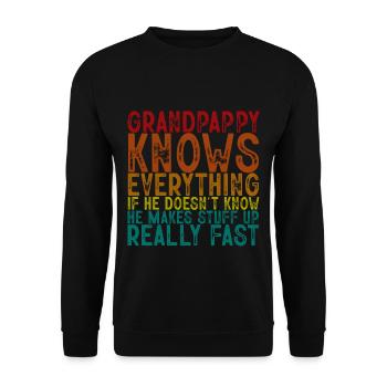 Grandpappy Knows Everything 2 - Unisex Pullover - Schwarz - Vorne - Alina (178cm) & Michal (187cm)