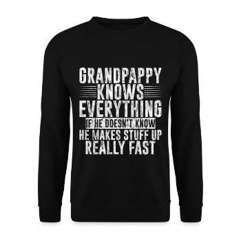 Grandpappy Knows Everything 3 - Unisex Pullover - Schwarz - Vorne - Alina (178cm) & Michal (187cm)