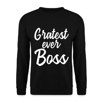 Gratest Ever Boss - Unisex Pullover - Schwarz - Vorne - Alina (178cm) & Michal (187cm)