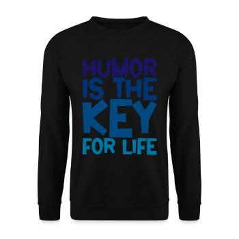 L’humour est la clé de la vie 2 - Sweat-shirt Unisexe - noir - Devant - Alina (178cm) & Michal (187cm)