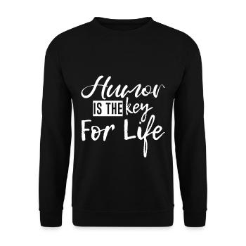 L’humour est la clé de la vie 4 - Sweat-shirt Unisexe - noir - Devant - Alina (178cm) & Michal (187cm)