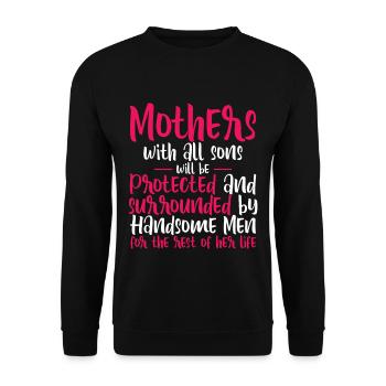 Mothers With All Sons Will Be Protected - Unisex Sweatshirt - black - Front - Alina (178cm) & Michal (187cm)