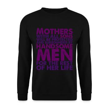 Mothers with all sons will be protected 3 - Unisex Sweatshirt - black - Front - Alina (178cm) & Michal (187cm)