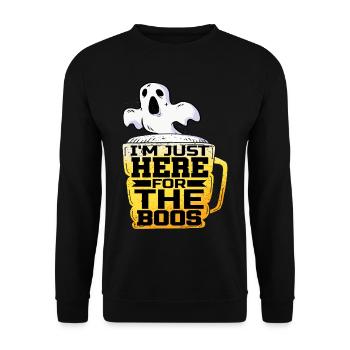Je suis juste là pour les huées - Sweat-shirt Unisexe - noir - Devant - Alina (178cm) & Michal (187cm)