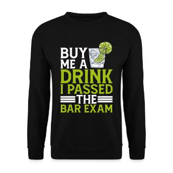Achetez-moi un verre, j’ai réussi l’examen du barreau 5 - Sweat-shirt Unisexe - noir - Devant - Alina (178cm) & Michal (187cm)