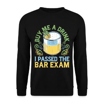 Achetez-moi un verre, j’ai réussi l’examen du barreau 4 - Sweat-shirt Unisexe - noir - Devant - Alina (178cm) & Michal (187cm)