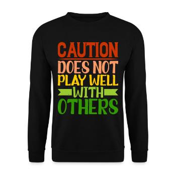 Caution Does Not Play Well With Others 42 - Unisex Pullover - Schwarz - Vorne - Alina (178cm) & Michal (187cm)