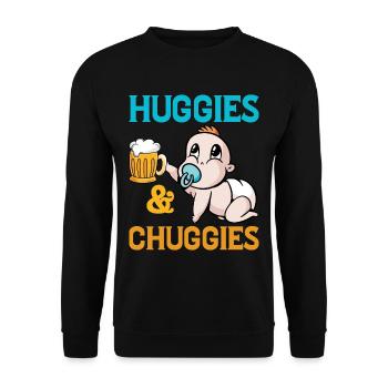 Huggies ' Chuggies 24 - Sweat-shirt Unisexe - noir - Devant - Alina (178cm) & Michal (187cm)