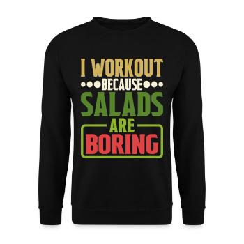 Je m’entraîne parce que les salades sont ennuyeuses 5 - Sweat-shirt Unisexe - noir - Devant - Alina (178cm) & Michal (187cm)