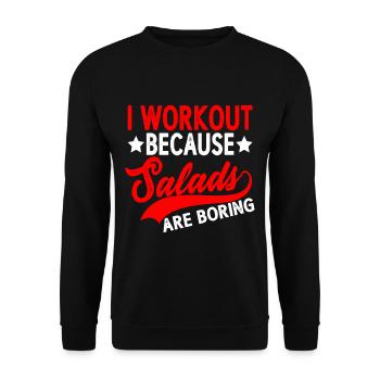 Je m’entraîne parce que les salades sont ennuyeuses 6 - Sweat-shirt Unisexe - noir - Devant - Alina (178cm) & Michal (187cm)