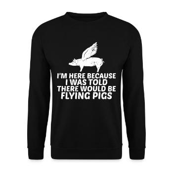 On m’a dit qu’il y aurait des cochons volants 5 - Sweat-shirt Unisexe - noir - Devant - Alina (178cm) & Michal (187cm)