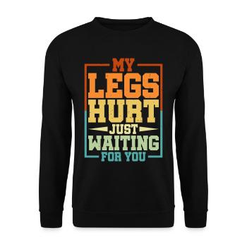 Mes jambes me font mal juste en attendant toi 13 - Sweat-shirt Unisexe - noir - Devant - Alina (178cm) & Michal (187cm)