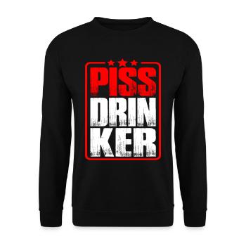 Piss Drinker 32 - Unisex Pullover - Schwarz - Vorne - Alina (178cm) & Michal (187cm)