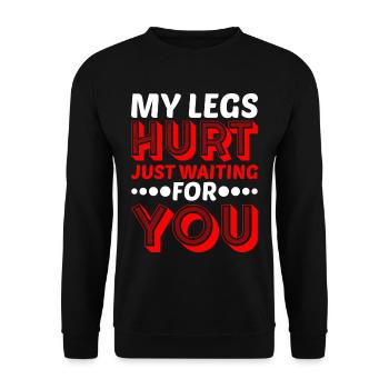 Mes jambes me font mal juste en attendant toi 14 - Sweat-shirt Unisexe - noir - Devant - Alina (178cm) & Michal (187cm)