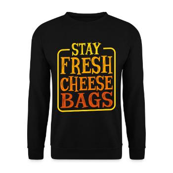 Stay Fresh Cheese Bags 28 - Unisex Sweatshirt - black - Front - Alina (178cm) & Michal (187cm)