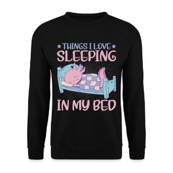 Les choses que j’aime, dormir dans mon lit 5 - Sweat-shirt Unisexe - noir - Devant - Alina (178cm) & Michal (187cm)