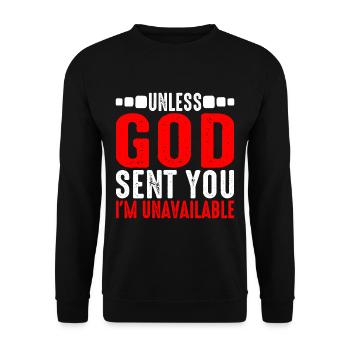 À moins que Dieu ne t’ait envoyé, je ne suis pas disponible 6 - Sweat-shirt Unisexe - noir - Devant - Alina (178cm) & Michal (187cm)