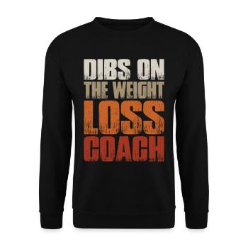 Dibs On The Weight Loss Coach 2 - Unisex Pullover - Schwarz - Vorne - Alina (178cm) & Michal (187cm)