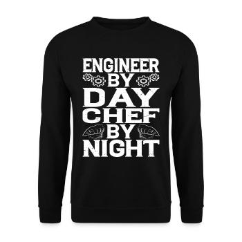 Ingénieur le jour, Chef le soir 4 - Sweat-shirt Unisexe - noir - Devant - Alina (178cm) & Michal (187cm)