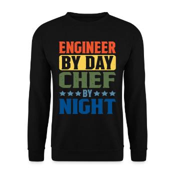 Ingénieur le jour, Chef le soir 5 - Sweat-shirt Unisexe - noir - Devant - Alina (178cm) & Michal (187cm)