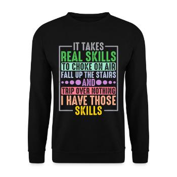 It Takes Real Skills To Choke On Air 8 - Unisex Pullover - Schwarz - Vorne - Alina (178cm) & Michal (187cm)
