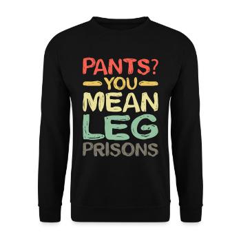 Pantalon tu veux dire jambe prisons 22 - Sweat-shirt Unisexe - noir - Devant - Alina (178cm) & Michal (187cm)