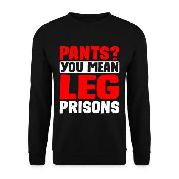 Pantalon tu veux dire jambe prisons 23 - Sweat-shirt Unisexe - noir - Devant - Alina (178cm) & Michal (187cm)