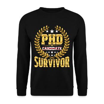 Phd Candidate Survivor 8 - Unisex Sweatshirt - black - Front - Alina (178cm) & Michal (187cm)