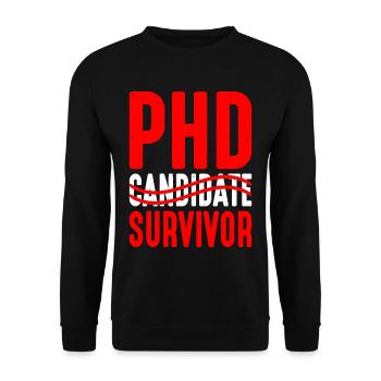 PhD Candidate Survivor 9 - Unisex Sweatshirt - black - Front - Alina (178cm) & Michal (187cm)