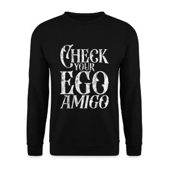 Check Your Ego Amigo 3 - Unisex Pullover - Schwarz - Vorne - Alina (178cm) & Michal (187cm)