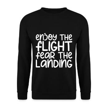 Enjoy The Flight Fear The Landing - Unisex Pullover - Schwarz - Vorne - Alina (178cm) & Michal (187cm)
