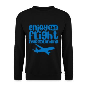 Enjoy The Flight Fear The Landing 4 - Unisex Pullover - Schwarz - Vorne - Alina (178cm) & Michal (187cm)
