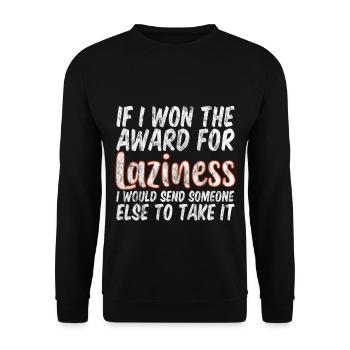 Si j’ai gagné le prix pour la paresse 3 - Sweat-shirt Unisexe - noir - Devant - Alina (178cm) & Michal (187cm)